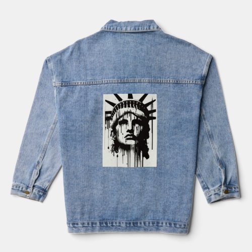 Statue Of Liberty  Artistic Rendering  Lady Libert Denim Jacket