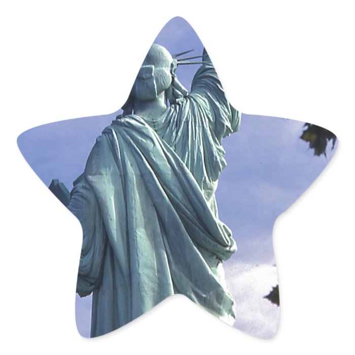 Statue of Liberty  Back View Star Sticker