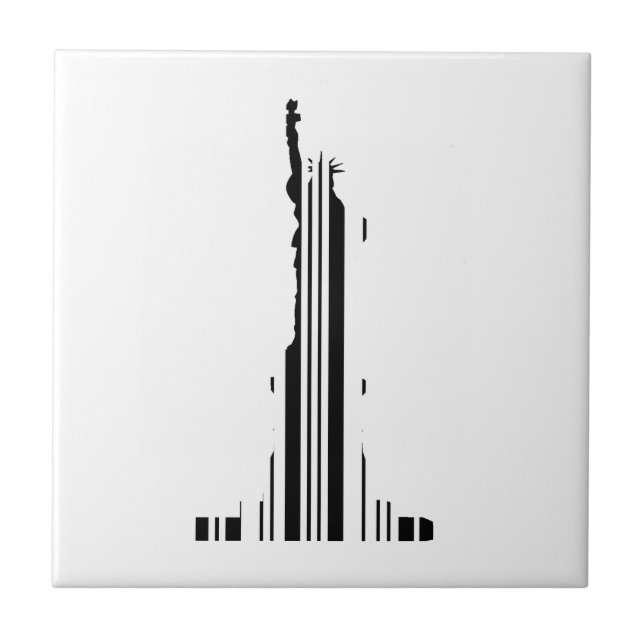 STATUE OF LIBERTY BAR CODE New York Barcode Ceramic Tile (Front)