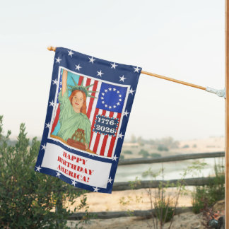 Statue of Liberty Bell Independence Day House Flag