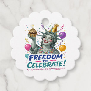 Statue of Liberty Birthday Celebration Favor Tags