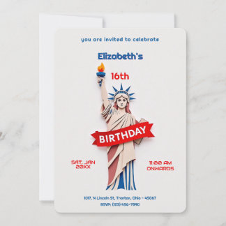 Statue of Liberty Birthday Celebration Invitation