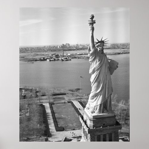 Statue of Liberty Black and White Photograph Poster