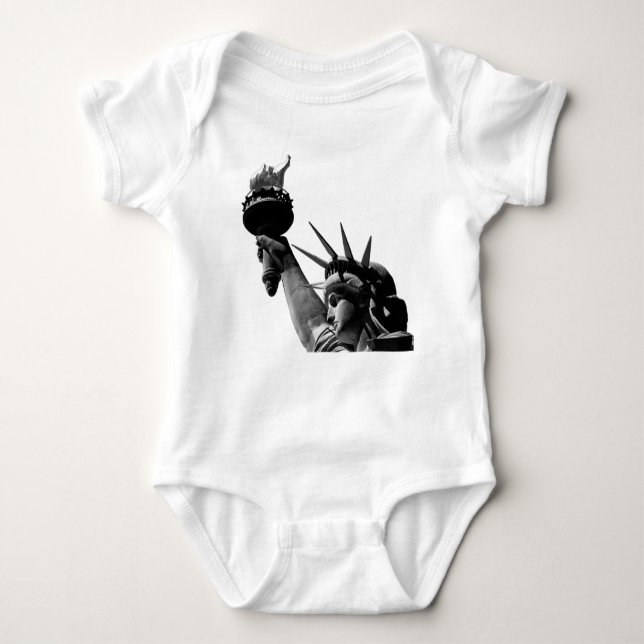 Statue of Liberty Black & White Baby Bodysuit (Front)