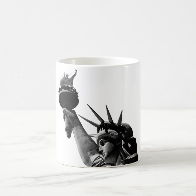 Statue of Liberty Black & White Coffee Mug (Center)