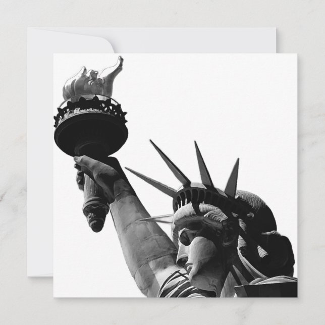Statue of Liberty Black & White Holiday Card (Front)