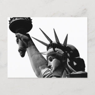 Statue of Liberty Black & White Holiday Postcard