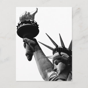 Statue of Liberty Black & White Postcard