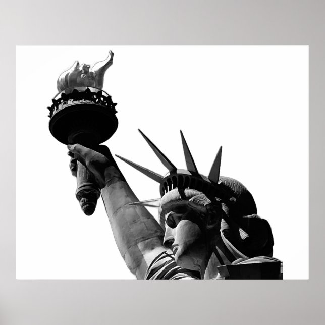 Statue of Liberty Black & White Poster (Front)