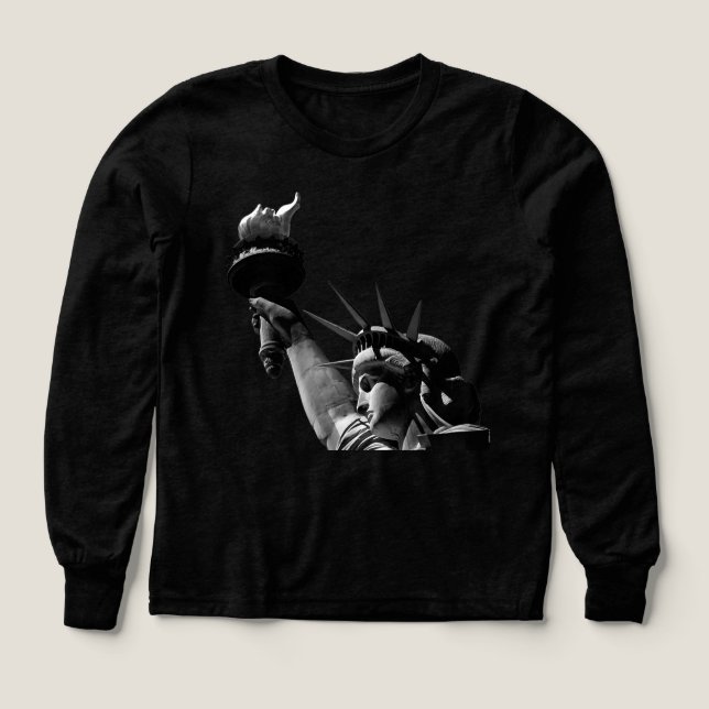 Statue of Liberty Black & White Tri-Blend Shirts (Design Front)
