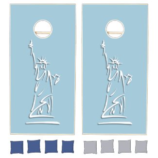 Statue of Liberty Blue Regulation Cornhole Set