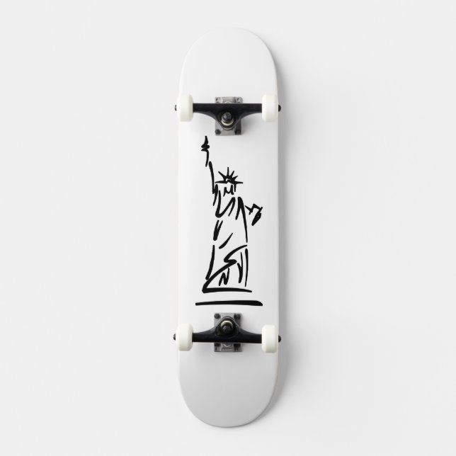Statue of Liberty Blue Skateboard Deck (Front)