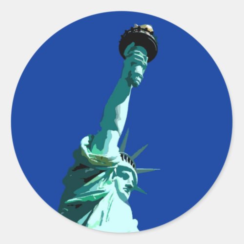 Statue of Liberty  Blue Sky Classic Round Sticker