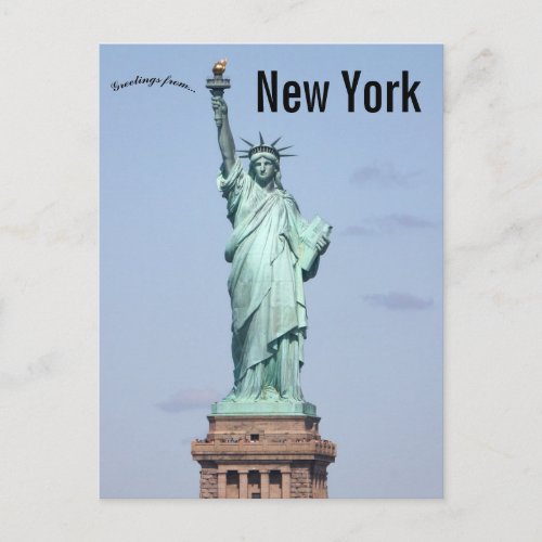 Statue Of Liberty Blue Sky New York USA Postcard