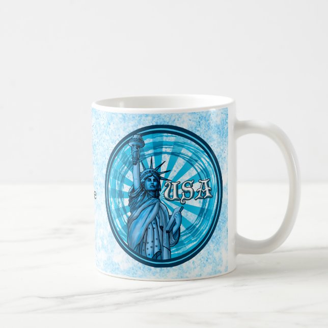 Statue Of Liberty Blue USA Coffee Mug (Right)