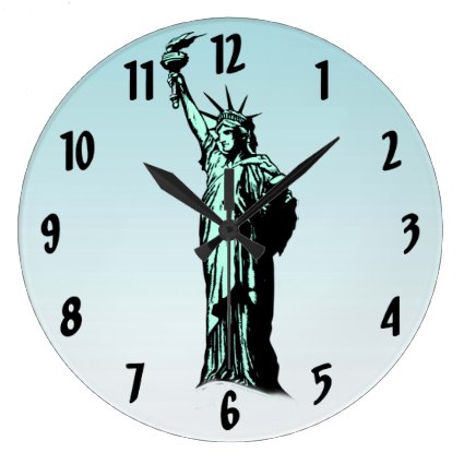 Statue of Liberty Blue Wall Clock