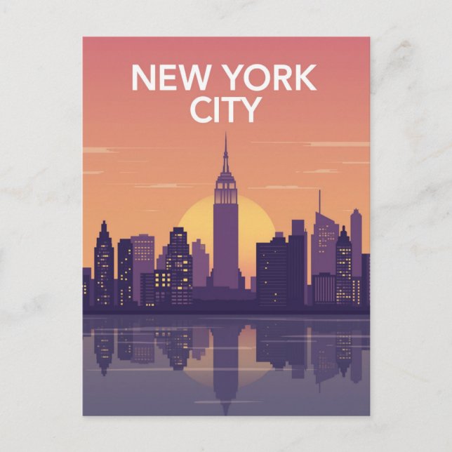 Statue of Liberty Bold Graphic Est 1886 Postcard (Front)