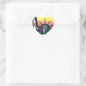 Statue of Liberty - Bright Back Heart Sticker (Bag)