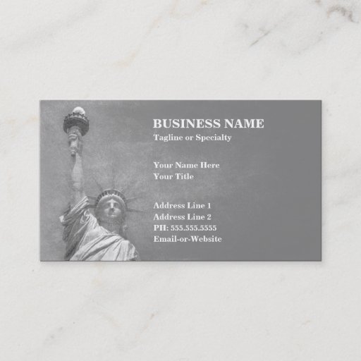 Customizable statue of liberty business card templates