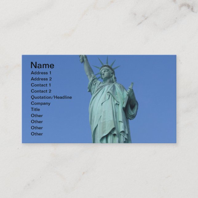 Statue of Liberty Business Card (Front)