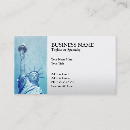 Customizable statue of liberty business card templates