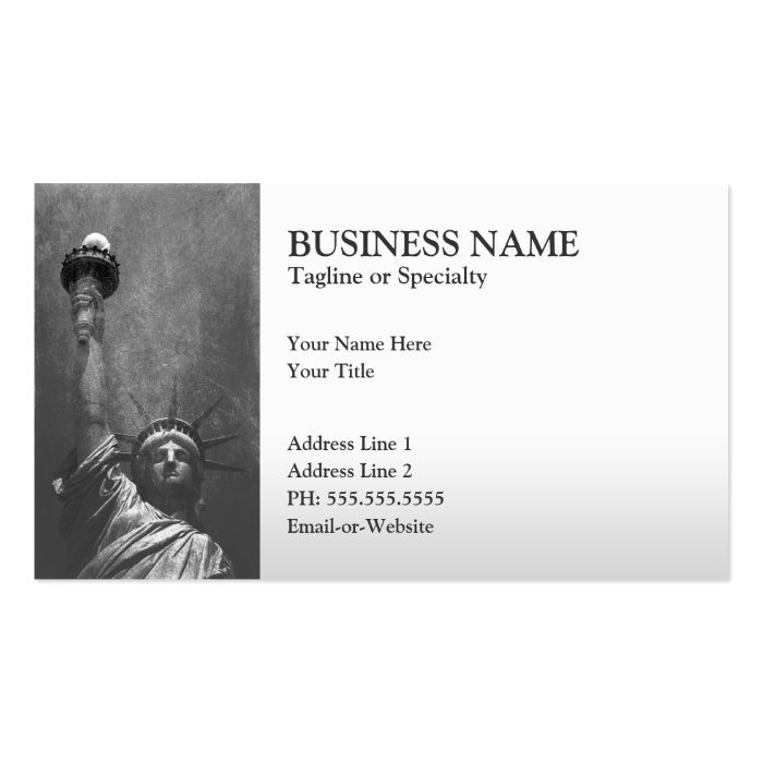 statue of liberty business cards