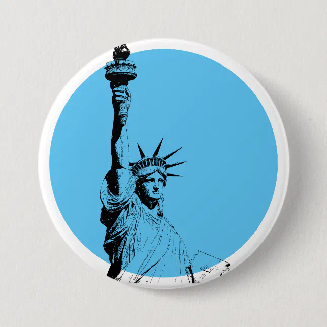 Statue Figure Button Statue Of Liberty Button | Zazzle