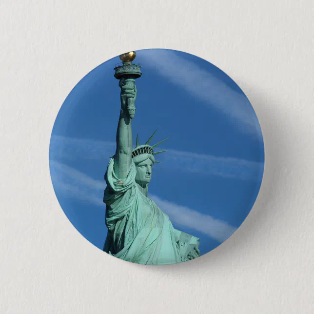 Statue Figure Button Statue of Liberty. Button | Zazzle