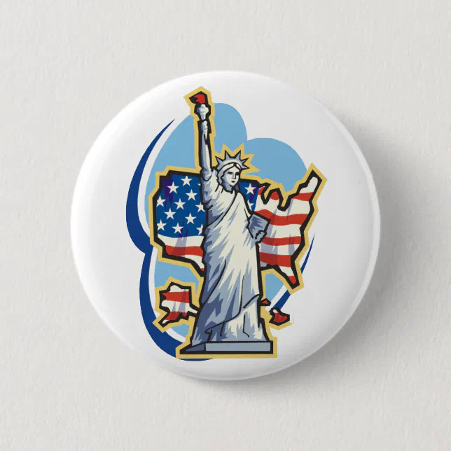 Statue Figure Button Statue Of Liberty Button | Zazzle