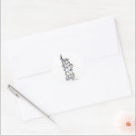 Statue of Liberty Christmas Lights NYC Holiday Classic Round Sticker<br><div class="desc">Sticker features an original marker illustration of a famous NYC landmark, Lady Liberty, "dressed up" for the holiday season. Great for holiday mailings! This Chanukah illustration is also available on other products. Don't see what you're looking for? Need help with customization? Contact Rebecca to have something designed just for you....</div>