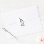 Statue of Liberty Christmas Lights NYC Holiday Classic Round Sticker<br><div class="desc">Sticker features an original marker illustration of a famous NYC landmark, Lady Liberty, "dressed up" for the holiday season. Great for holiday mailings! This Chanukah illustration is also available on other products. Don't see what you're looking for? Need help with customization? Contact Rebecca to have something designed just for you....</div>