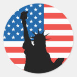 Statue Of Liberty Classic Round Sticker at Zazzle