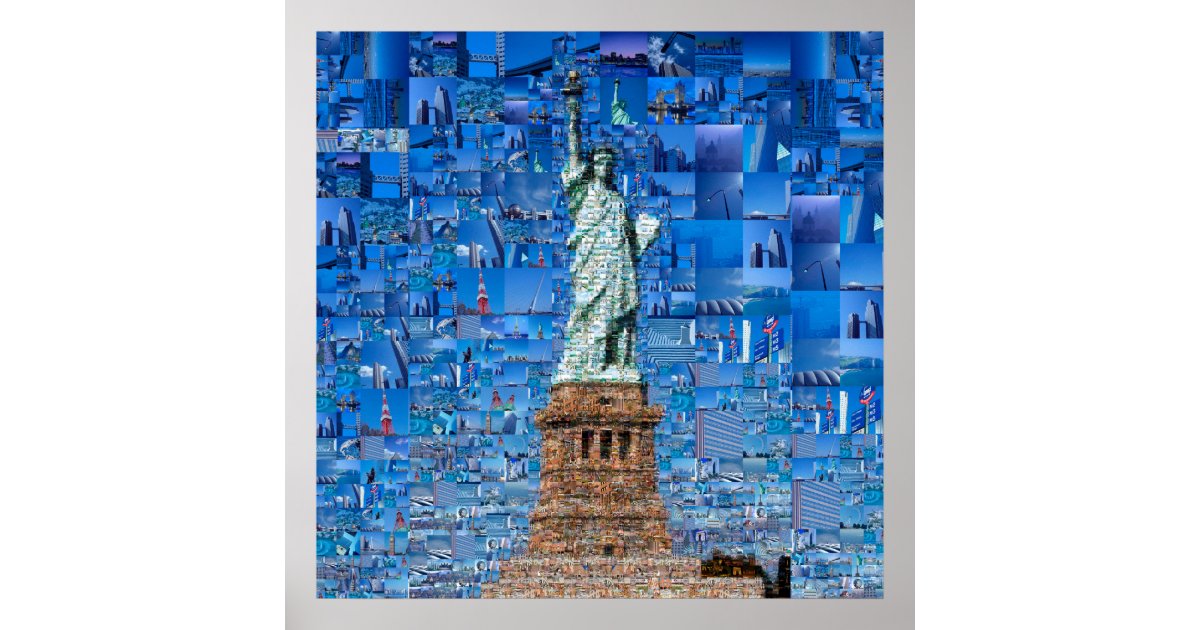 statue of liberty collage statue of liberty art poster Zazzle