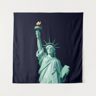 Statue of Liberty Contemporary Geometric Tapestry