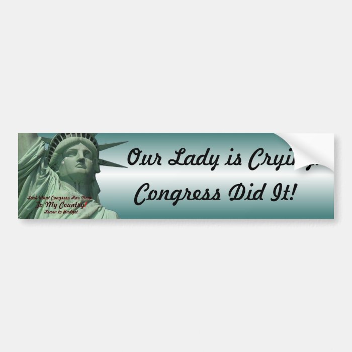 Statue of Liberty Crying Bumper Stickers