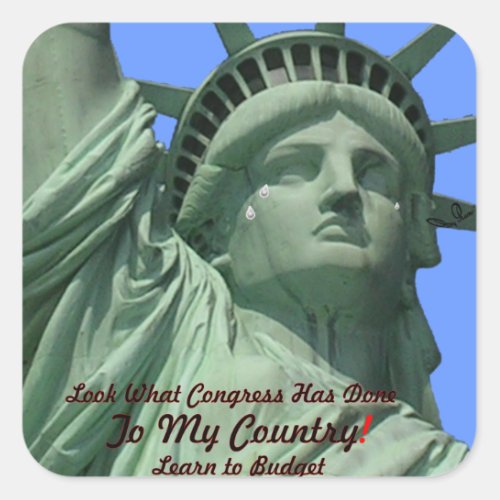 Statue of Liberty Crying Square Sticker