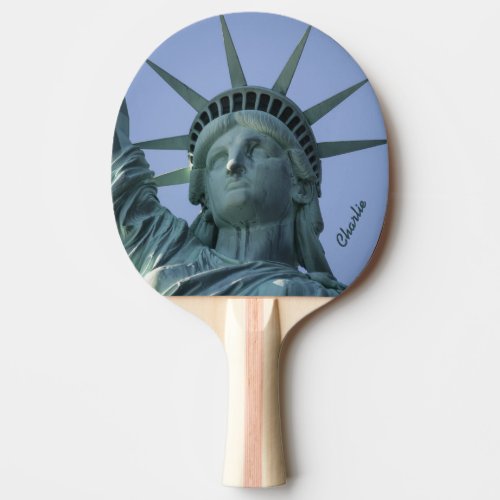 Statue of Liberty custom name ping pong paddle