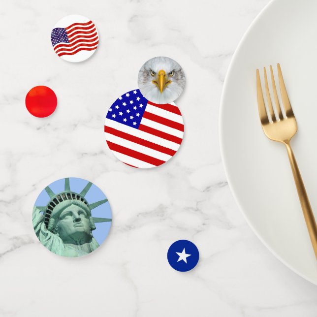 Statue of Liberty, Eagle & American Flag Confetti (Group)
