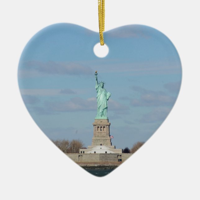 Statue Of Liberty Ellis Island Ceramic Ornament (Front)