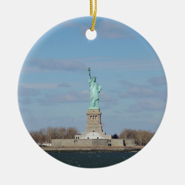 Statue Of Liberty Ellis Island Ceramic Ornament (Front)