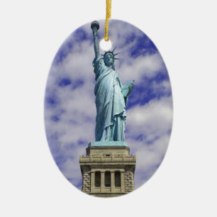 Statue of Liberty, Ellis Island, New York Ceramic Ornament
