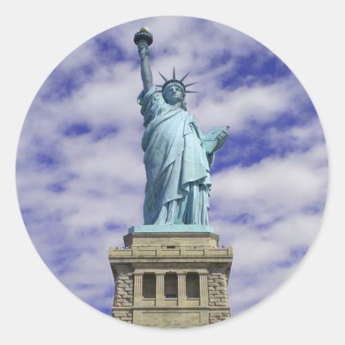 Statue of Liberty Ellis Island New York Classic Round Sticker