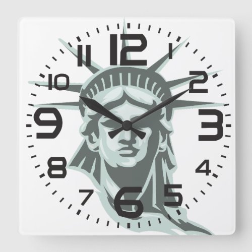 Statue of Liberty face wall clock
