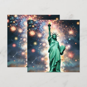 Statue Of Liberty Fireworks Independence Day, Invitation