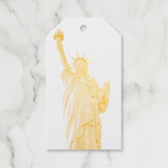 Statue of liberty   foil gift tags (Front)