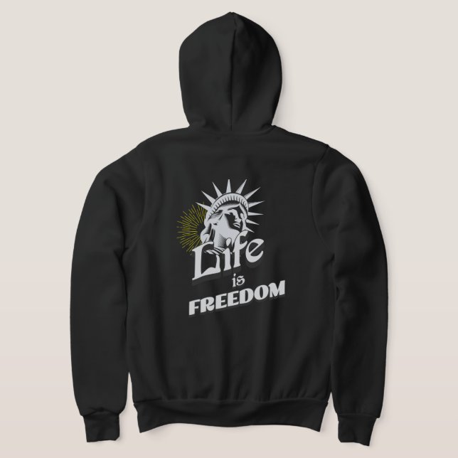 Statue of Liberty Freedom T-Shirt Hoodie (Laydown Back)