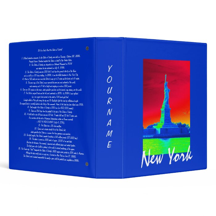 Statue of Liberty Fun Facts/Personalize Vinyl Binder