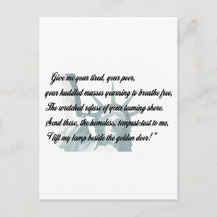 Statue of Liberty - Give me your tired... Postcard