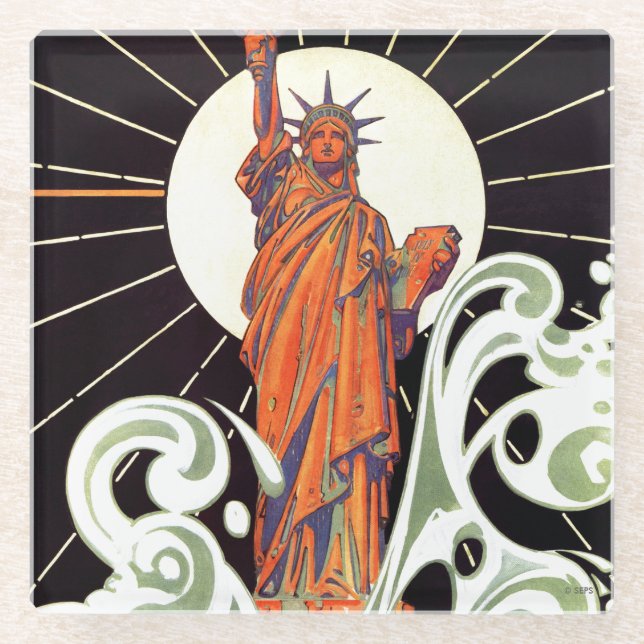 Statue of Liberty Glass Coaster (Front)