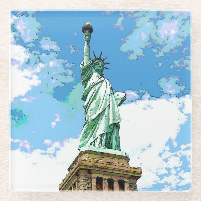 Statue of Liberty Glass Coaster (Front)